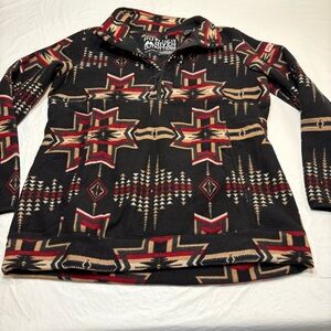 POWDER RIVER LADIES AZTEC PRINTED FLEECE PULLOVER JACKET Women’s XL
